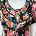 Black Floral Printed Cambric Cotton Women's Nighty