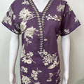 Purple Floral Printed Cambric Cotton Nighty
