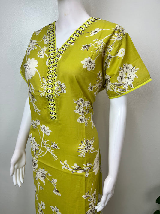 Cambric Cotton Floral Printed Women's Nightgown