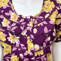 Purple & Yellow Cambric Cotton Women's Nightgown