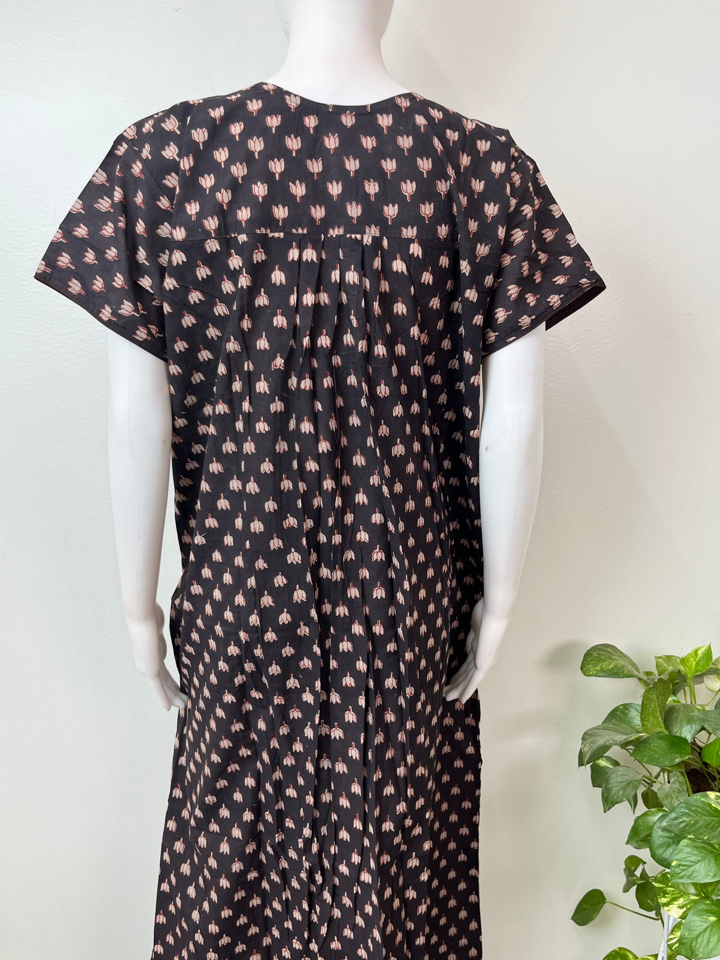 Black Pure Cotton Women's Nighty