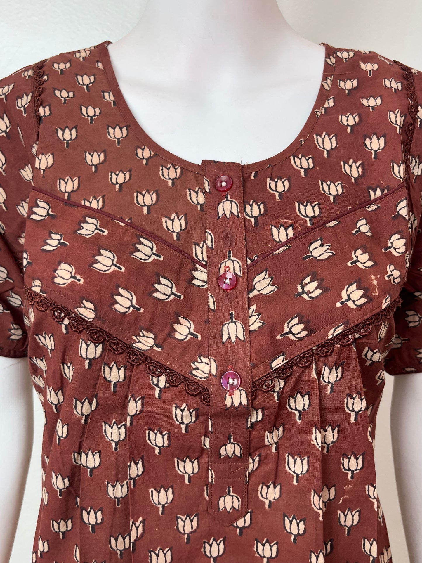 Brown Pure Cotton Nighty Elegant & Breathable