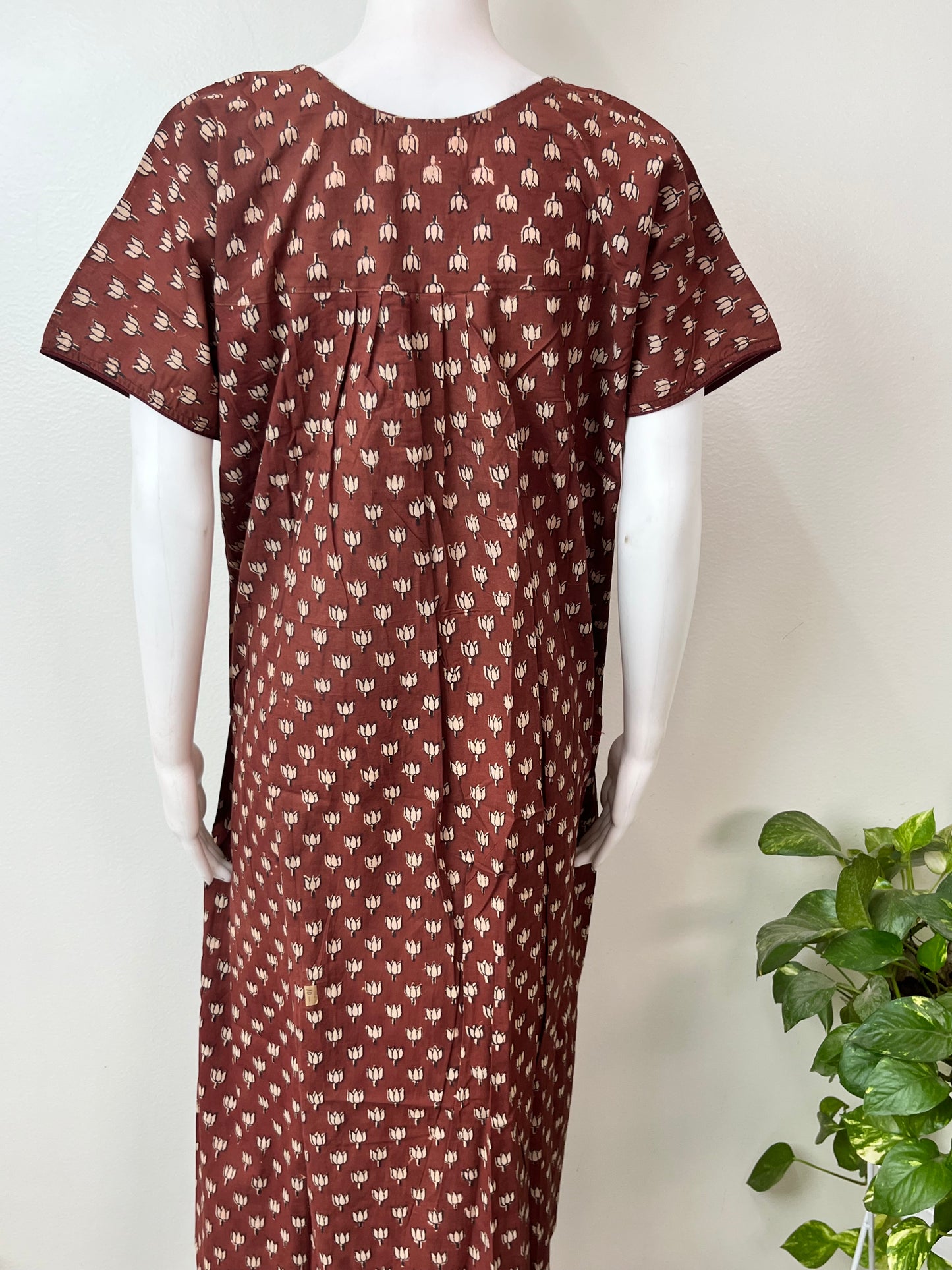 Brown Pure Cotton Nighty Elegant & Breathable