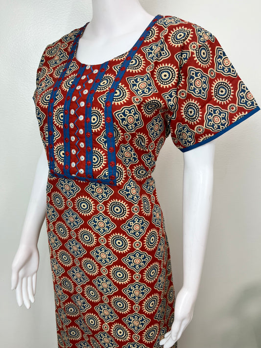 Maroon Pure Cotton Nighty Soft & Comfortable