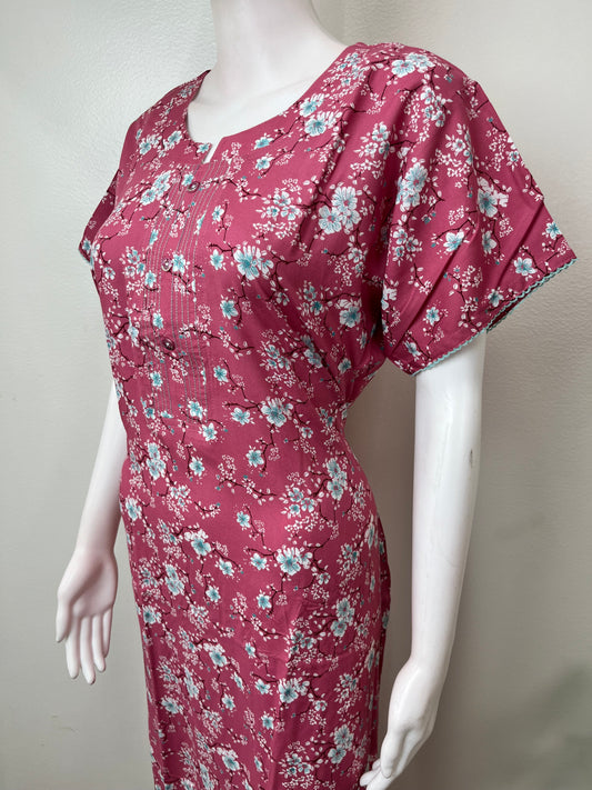 Pink Umbrella Style Rayon Fabric Nighty