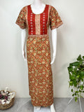 Maroon Printed 100% Cotton Nightgown