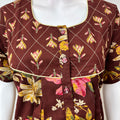 Brown Pure Cotton Nightgown Soft & Comfortable