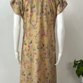 Mustard Charm Printed Chiffon Nightgown for Women
