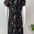 Black Chiffon Fabric Nightgown Soft & Breathable for Women