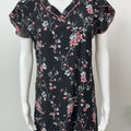 Black Chiffon Fabric Nightgown Soft & Breathable for Women