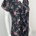 Black Chiffon Fabric Nightgown Soft & Breathable for Women