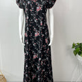 Black Chiffon Fabric Nightgown Soft & Breathable for Women