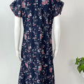 Navy Blue Chiffon Nightgown for Women