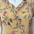 Mustard Charm Printed Chiffon Nightgown for Women