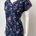 Navy Blue Chiffon Nightgown for Women