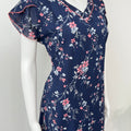 Navy Blue Chiffon Nightgown for Women