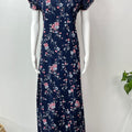 Navy Blue Chiffon Nightgown for Women