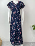 Navy Blue Chiffon Nightgown for Women