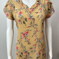 Mustard Charm Printed Chiffon Nightgown for Women