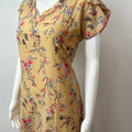 Mustard Charm Printed Chiffon Nightgown for Women