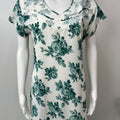 Green Flora Chiffon Soft & Breathable Nighty for Women