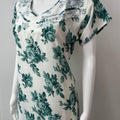Green Flora Chiffon Soft & Breathable Nighty for Women