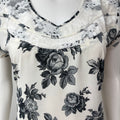 Black & White Premium Chiffon Fabric Nightgown