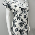 Black & White Premium Chiffon Fabric Nightgown