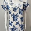 Navy Bloom Lace Luxury in Chiffon Nighty