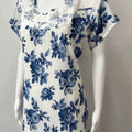Navy Bloom Lace Luxury in Chiffon Nighty