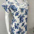 Navy Bloom Lace Luxury in Chiffon Nighty