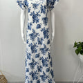 Navy Bloom Lace Luxury in Chiffon Nighty