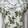 Serene Lace & Leaf Chiffon Nightgown for Women