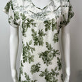 Serene Lace & Leaf Chiffon Nightgown for Women