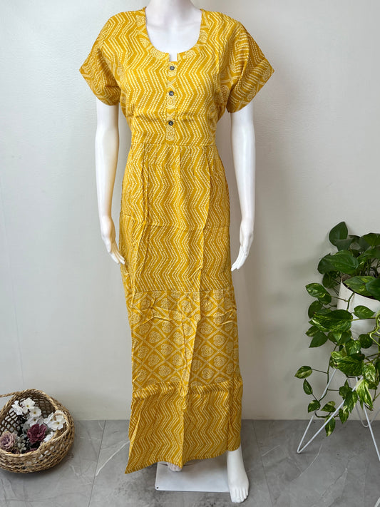 Yellow Rayon Fabric Soft & Elegant Nighty