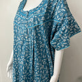 Blue Pure Cotton Women's Nightgown