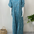Blue Pure Cotton Women's Nightgown