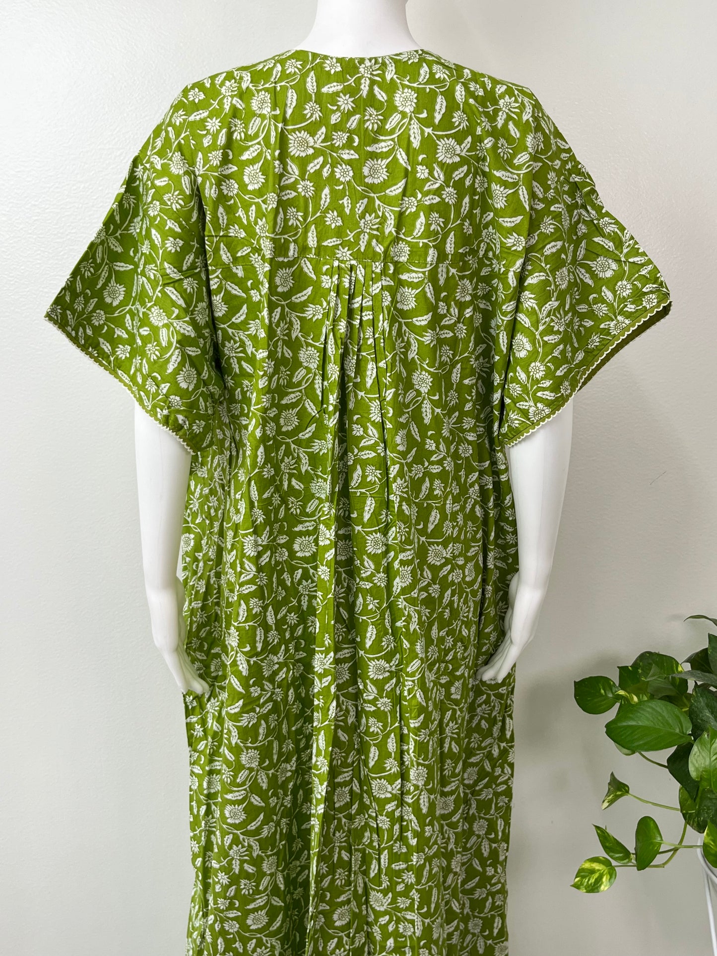 Sage Green Pure Cotton Nightgown Elegant & Breathable