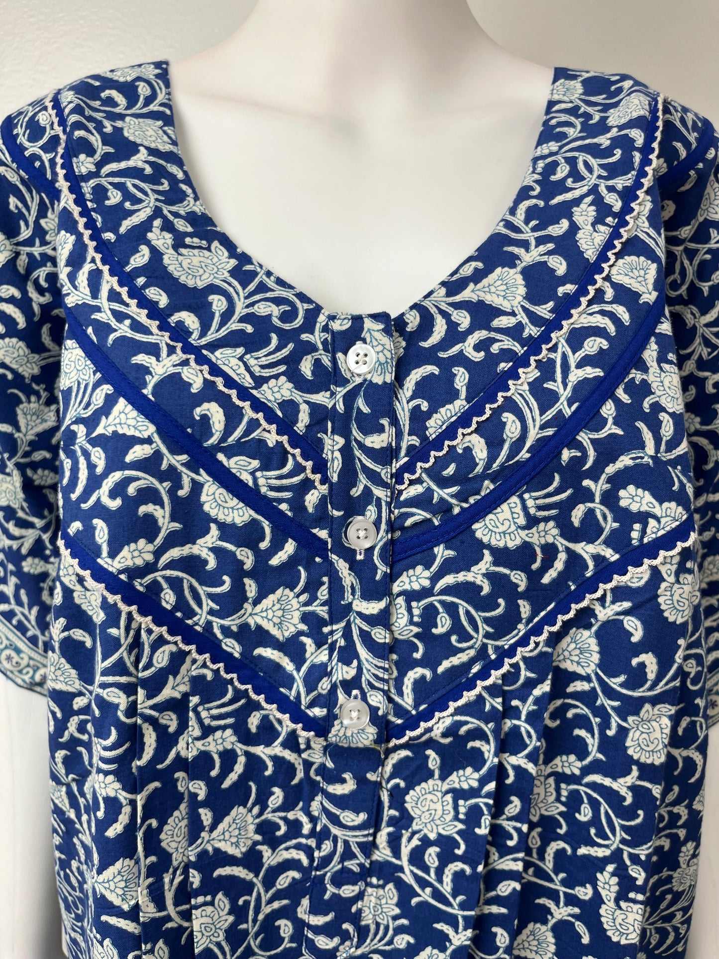 Royal Blue 100% Cotton Nighty