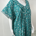 Sea Green Pleated Style 100% Cotton Nightgown