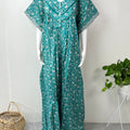 Sea Green Pleated Style 100% Cotton Nightgown