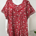 Red Floral Printed 100% Cotton Nightgown