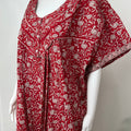 Red Floral Printed 100% Cotton Nightgown