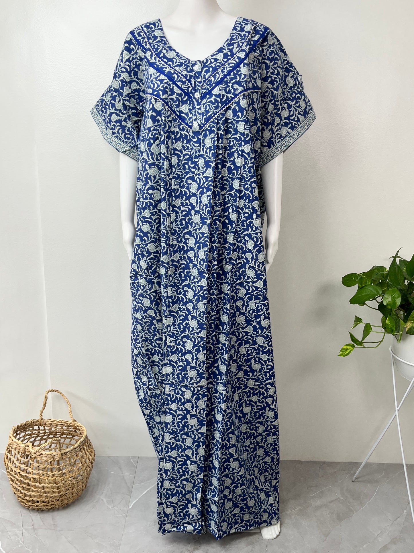 Royal Blue 100% Cotton Nighty