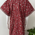 Red Floral Printed 100% Cotton Nightgown