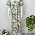 Green Pleated 100 % Cotton Nighty