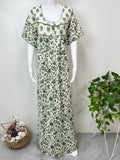 Green Pleated 100 % Cotton Nighty