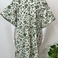 Green Pleated 100 % Cotton Nighty