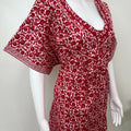 Red 100% Cotton Nightgown Soft & Comfortable