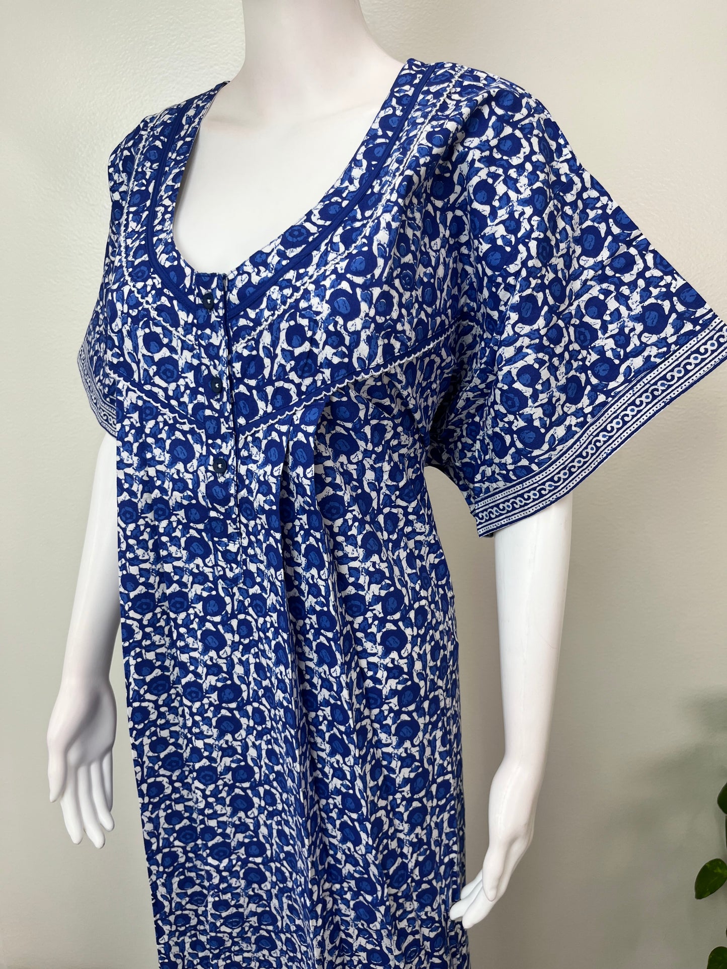 Royal Blue Pure Cotton Nighty for Women